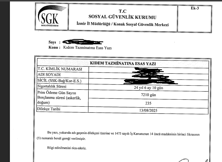 7000 gün kıdem tazminatı